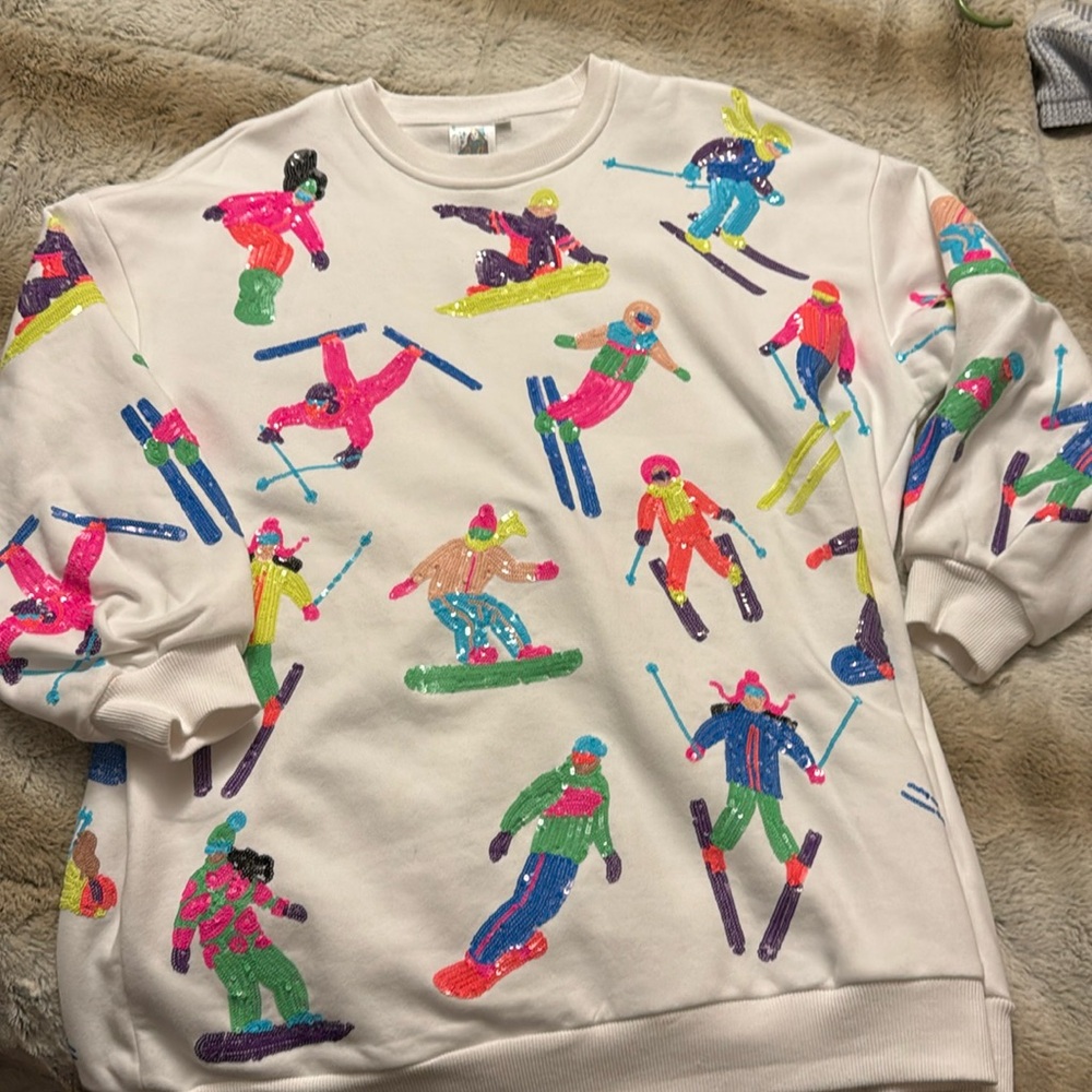 Queen of sparkles ski sweater shirt tunic